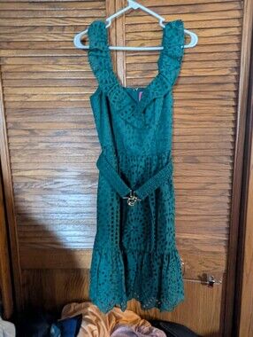 Lilly Pulitzer Lexalyn belted eyelet dress in‎ hosta green Size 6